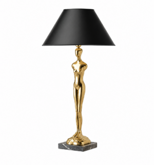 Le Femme Brass Table Lamp with Black Shade