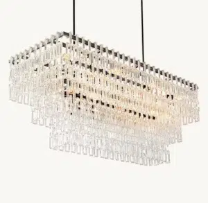 Phantom Crystal Glass Bronze Large Linear Chandelier
