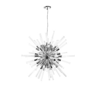 Sputnik Frosted Glass Chrome Chandelier