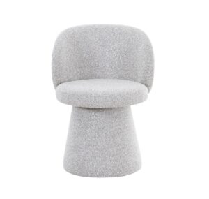 Alessandro Light Grey Boucle Swivel Dining Chair