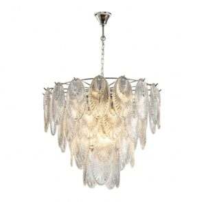 Othello Fluted Glass Nickel Chandelier