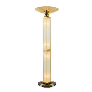 Mozart Crystal Floor Lamp with Gold Lamp Shade