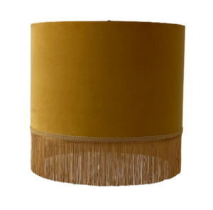 Fringe Mustard Velvet Gold Lamp Shade