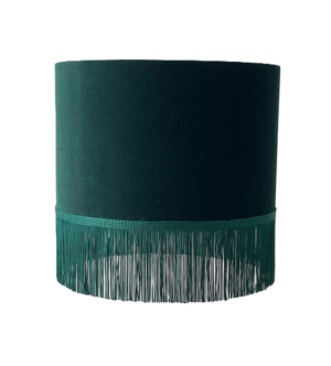 Fringe Emerald Velvet Gold Lamp Shade
