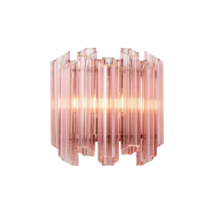 Luxor Pink Crystal Nickel Wall Light