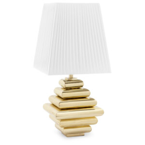 Balzano Gold Table Lamp with White Pleated Shade