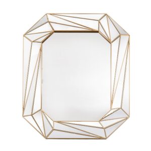 Rosselini Brass Geometric Wall Mirror