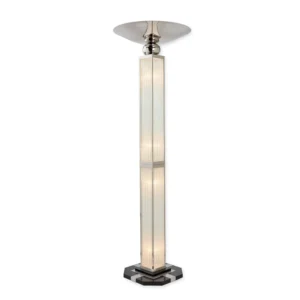Mozart Crystal Floor Lamp with Chrome Lamp Shade