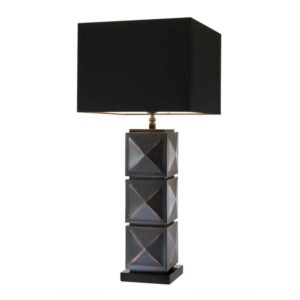 Newton Bronze Table Lamp with Black Shade