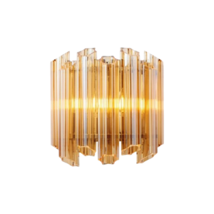Luxor Amber Nickel Wall Light