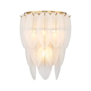 Plume Frosted Glass Brass Wall Light
