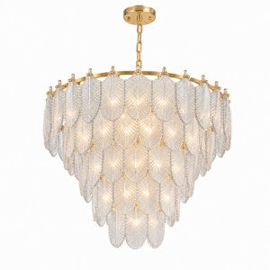 Verbier Crystal Brass Large Chandelier