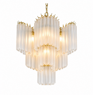 Symphony Frosted Glass Brass Chandelier