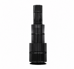 Murano Black Crystal Table Lamp 96cm