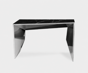 Obsidian Nero Marble Nickel Console
