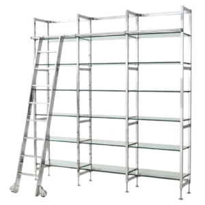 Compagnie Chrome Glass Etagere