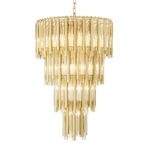 Elegant gold chandelier with cascading design