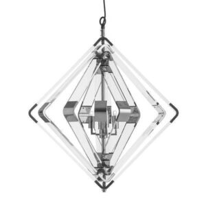 Luminaire Nickel Lucite Chandelier Pendant