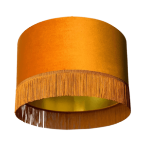 Fringe Orange Velvet Gold Lamp Shade