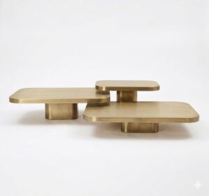 Tribeca Brass Coffee Table Set
