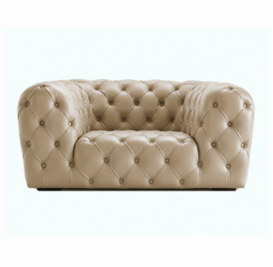 Divano Chesterfield Beige Leather Sofa