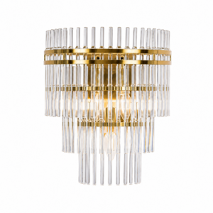 Roosevelt Crystal Brass Wall Light
