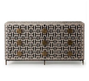 Legacy Ivory Black Bone Brass Dressing Cabinet