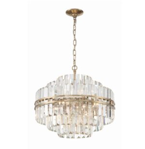 Eloise Brushed Brass Crystal Small Chandelier