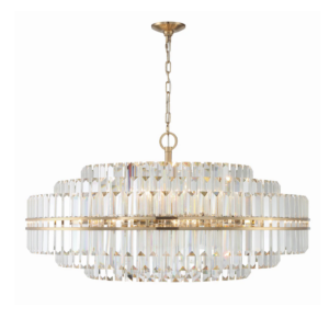 Eloise Brushed Brass Crystal Large Round Chandelier