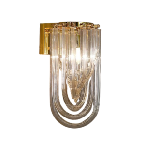Trevi Glass Brass Wall Light