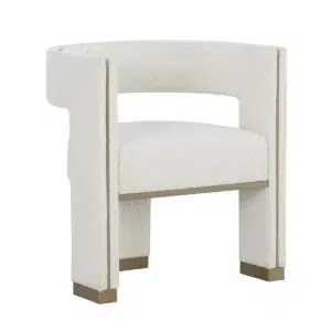 Abbington White Linen Gold Chair