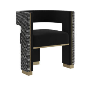 Abbington Black Velvet Gold Chair