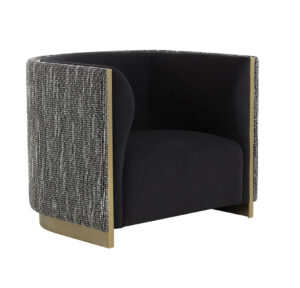 Abbington Black Velvet Gold Accent Chair