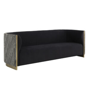 Abbington Black Velvet Gold Sofa