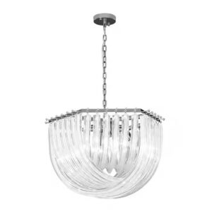 Trevi Glass Chrome Medium Chandelier 65cm