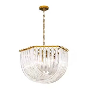 Trevi Glass Brass Medium Chandelier 65cm