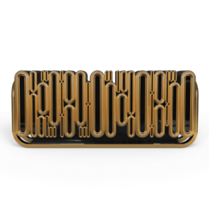 Oblong Black Gold Walnut Buffet