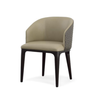Riccardi Brown Leather Brass Dining Chair
