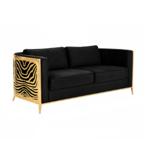 Icebreaker Black Velvet Brass Zebra Sofa