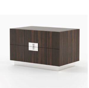 Porto Dark Brown Walnut Chrome Bedside