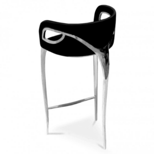 Chandra Black Velvet Nickel Counter Stool