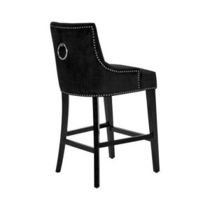 Largo Black Velvet Chrome Counter Stool