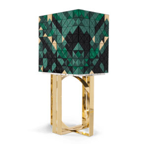 Pixel Brass Green Bar Cabinet