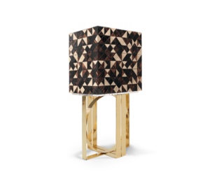 Pixel Brass Walnut Bar Cabinet