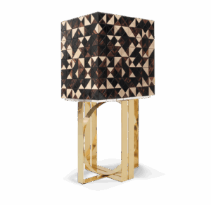 Pixel Brass Walnut Bar Cabinet