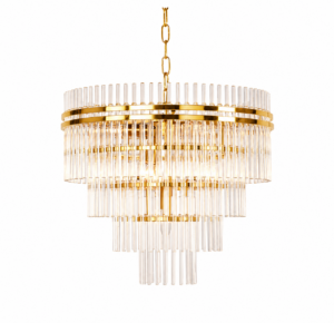 Roosevelt Crystal Brass Chandelier