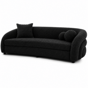 Ventosa Black Boucle Sofa 260cm