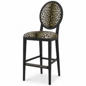 Zambezi Leopard Velvet Black Counter Stool