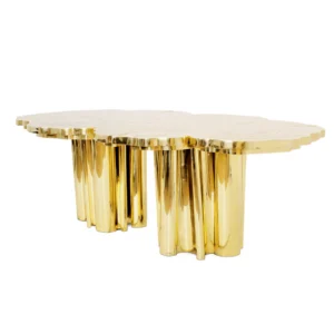 Elegant gold table with decorative legs