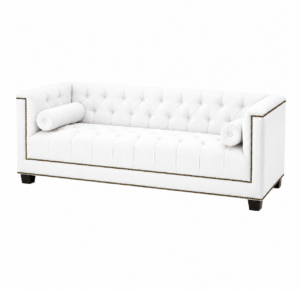 Essex White Linen Bronze Sofa 200cm